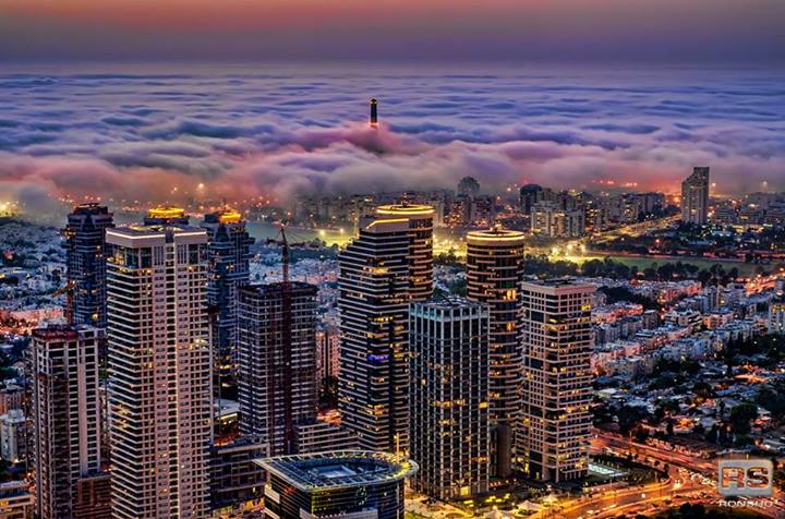 Tel Aviv under a cloud storm